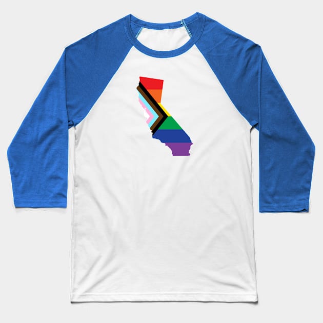 California Progress Pride Baseball T-Shirt by littleSamantics